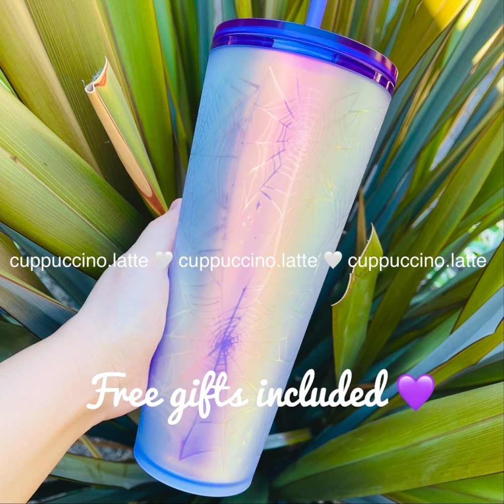🕸LAST🕷Starbucks Purple Frosted Spider Web 2021 Halloween Soft Touch Tumbler